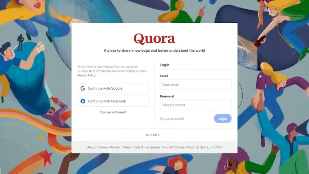 quora signin page